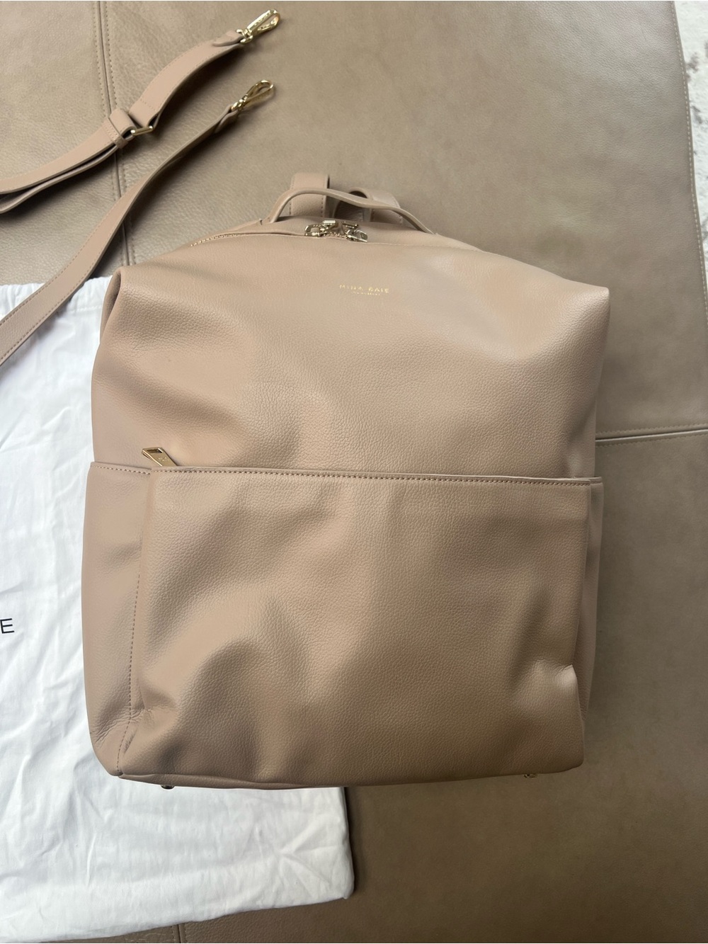 MINA BAIE Stevie Backpack (Sand) Full Size Vegan Leather